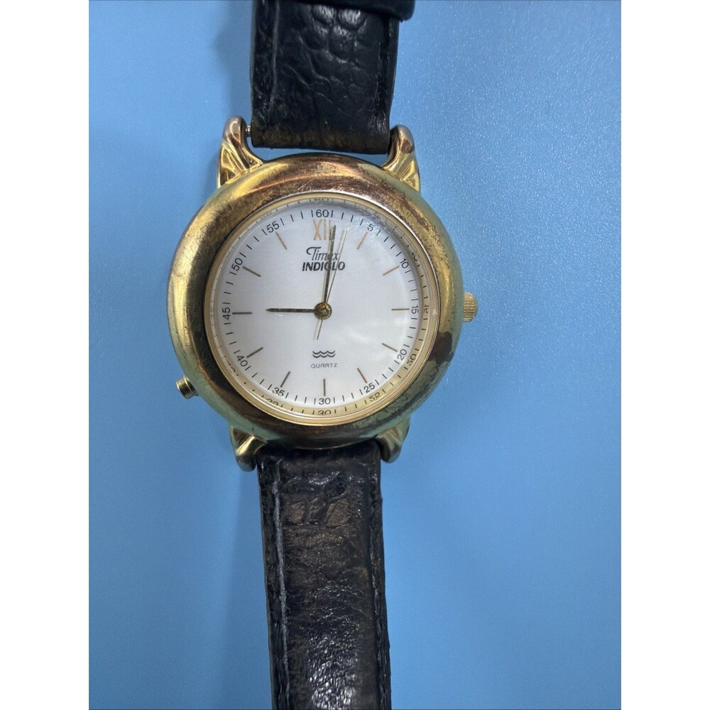 Timex Indiglo 32mm Watch Leather Band & Mew Battery Water Resistant